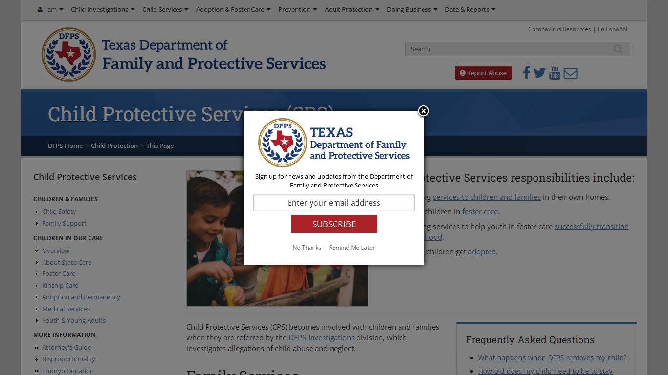 DFPS - Texas Child Protective Services (CPS)