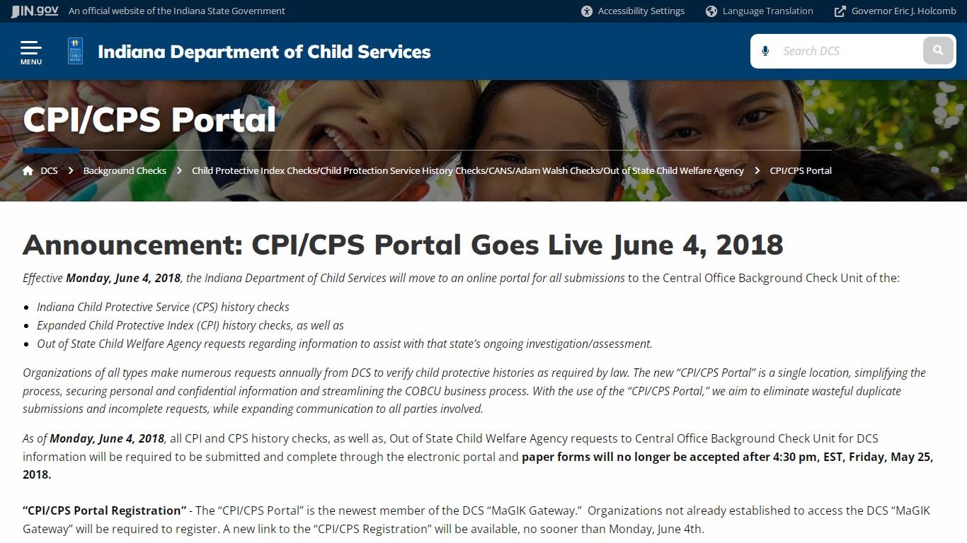 CPI/CPS Portal - DCS